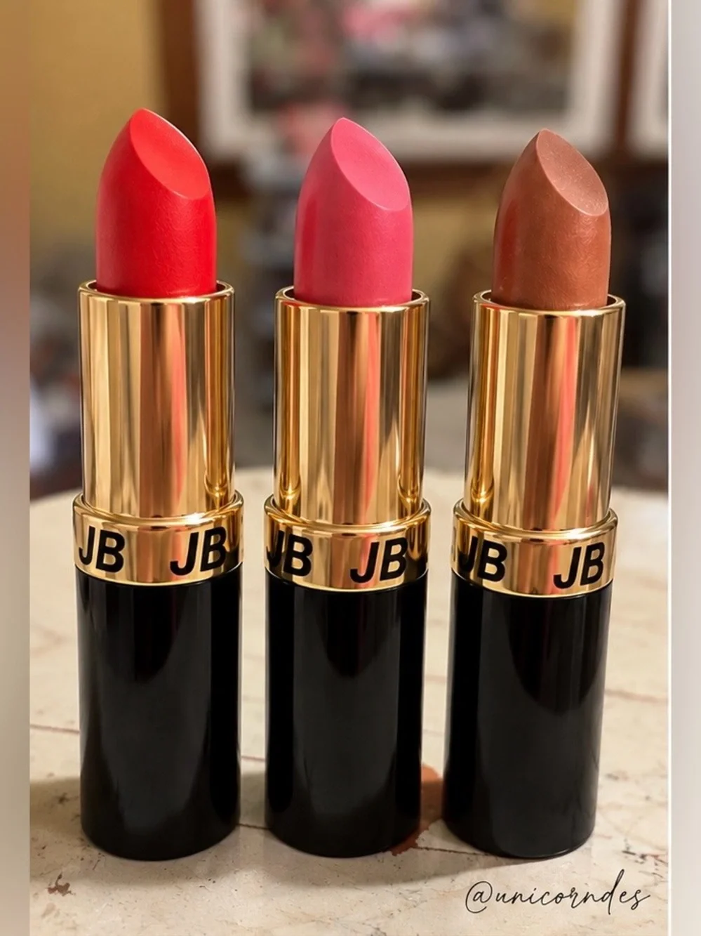 Joe Blasco 3-Pc Lipstick Set Red Pink Nude NEW Unused